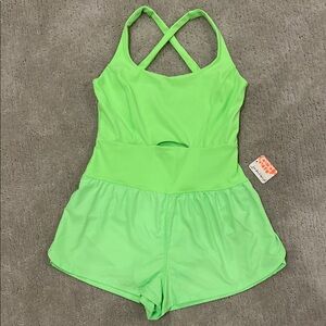 Vibrant Green Athletic Romper